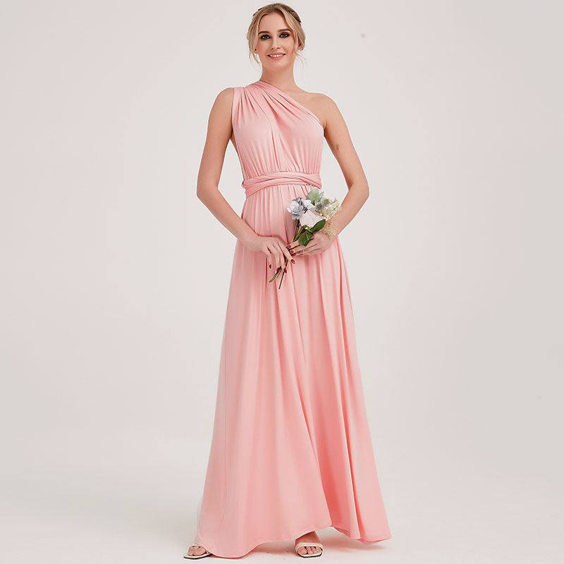 Pink Endless Way Convertible Maxi Dress Infinity Wrap Bridesmaid Dresses - RongMoon