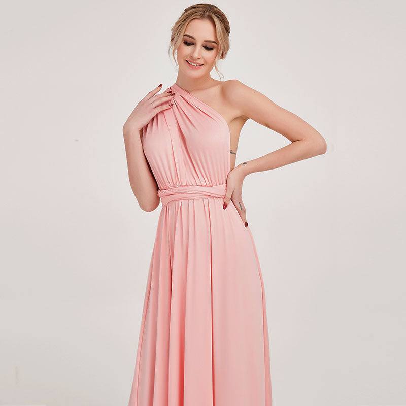 Pink Endless Way Convertible Maxi Dress Infinity Wrap Bridesmaid Dresses - RongMoon