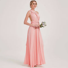 Pink Infinity Wrap Endless Way Convertible Maxi Dress - RongMoon