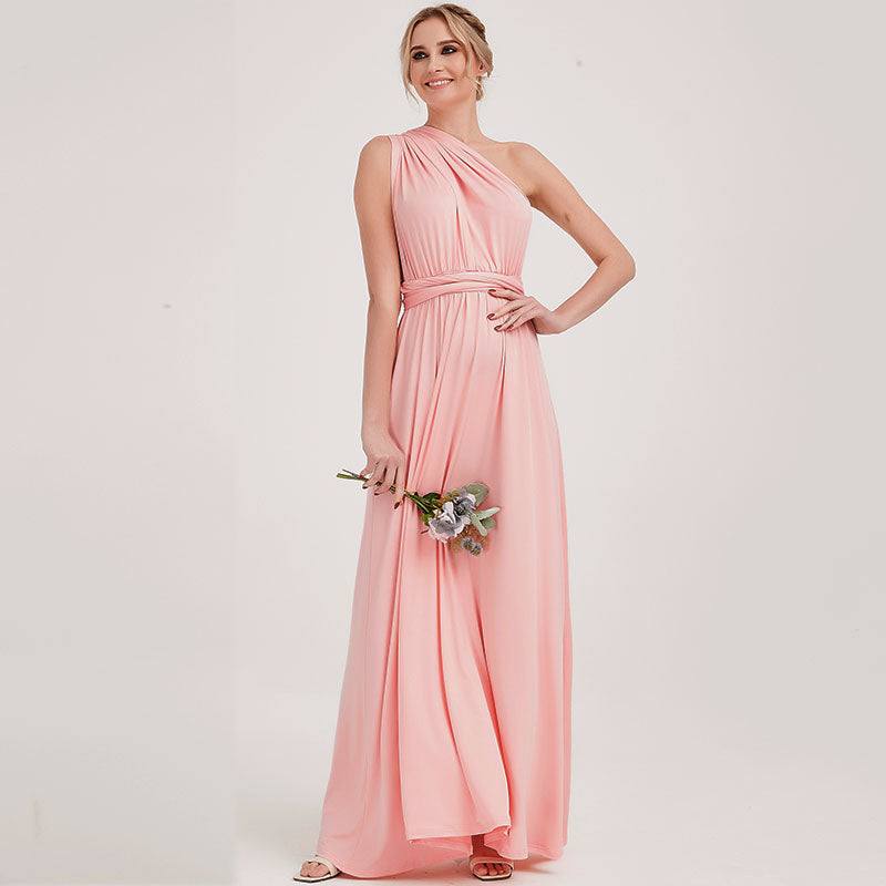 Pink Endless Way Convertible Maxi Dress Infinity Wrap Bridesmaid Dresses - RongMoon