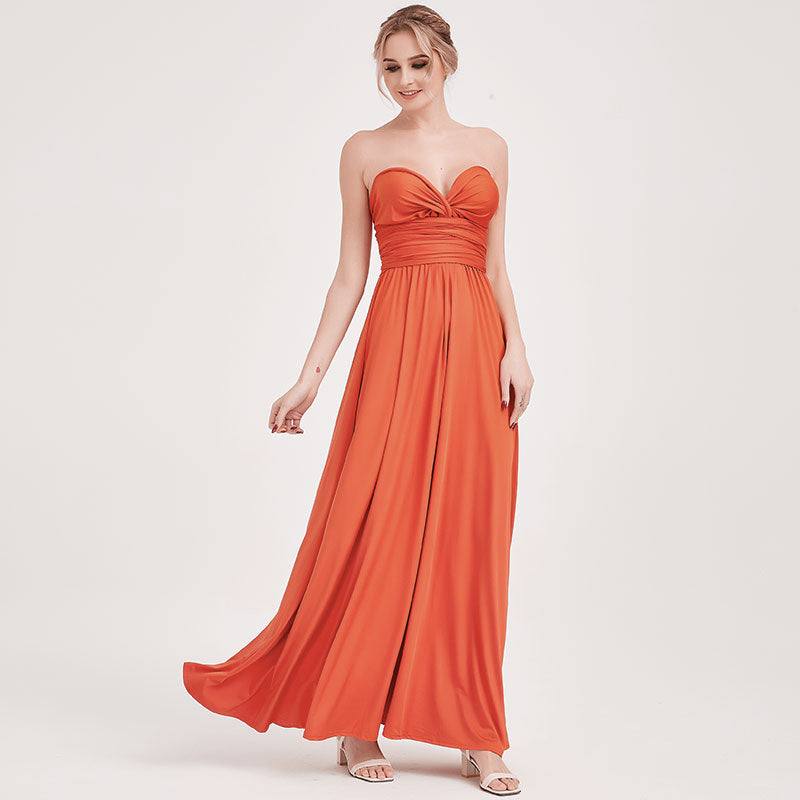 [Final Sale] Rust Infinity Wrap Gown Endless Ways Bridesmaid Dress - RongMoon