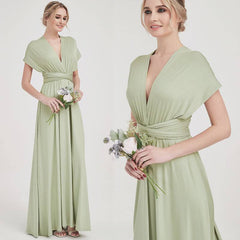 SilverSage Infinity Wrap Dresses NZ Bridal Convertible Bridesmaid Dress One Dress Endless possibilities - RongMoon
