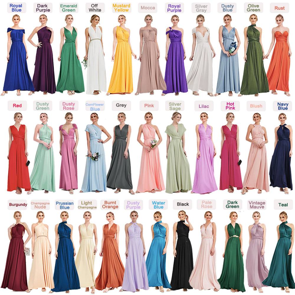 Navy Blue Infinity Wrap Bridesmaid Dresses Endless Way Convertible Maxi Dress - RongMoon