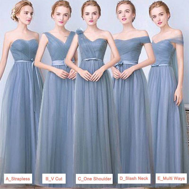 Convertible Sweetheart Pleated Bow Tie Bridesmaid Dress - RongMoon