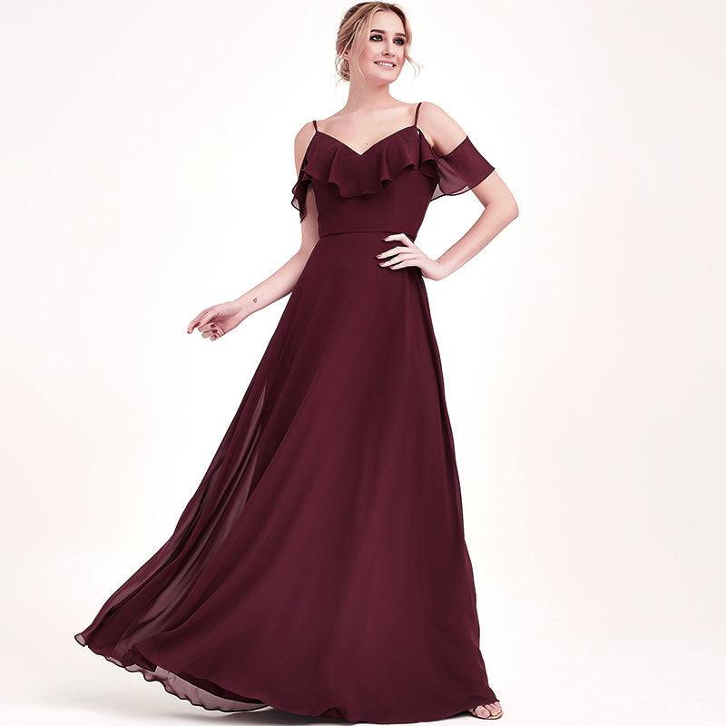 Burgundy CONVERTIBLE Bridesmaid Dress-ZOLA - RongMoon