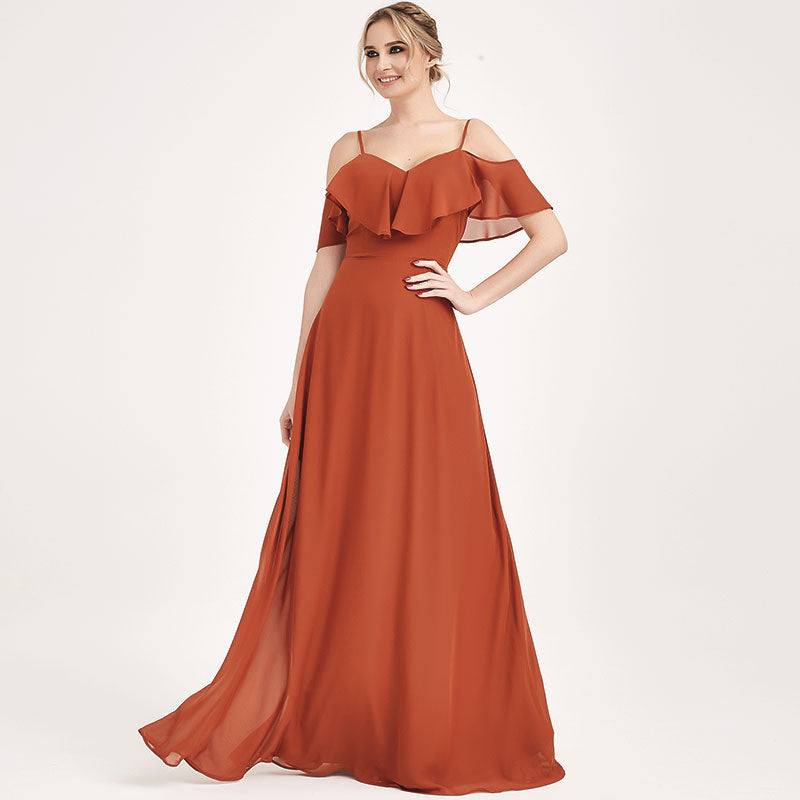 Burnt Orange CONVERTIBLE Bridesmaid Dress-ZOLA - RongMoon