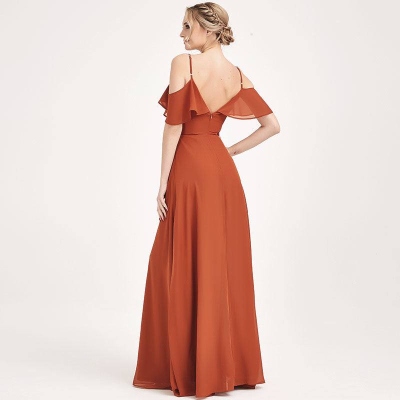 Burnt Orange CONVERTIBLE Bridesmaid Dress-ZOLA - RongMoon