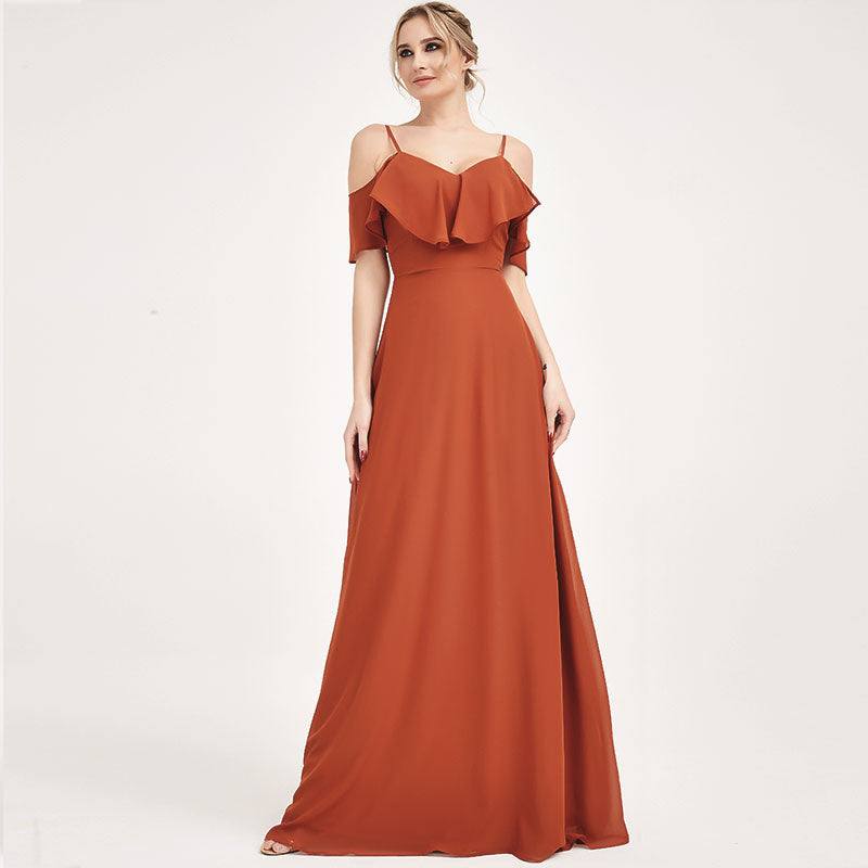 Burnt Orange CONVERTIBLE Bridesmaid Dress-ZOLA - RongMoon