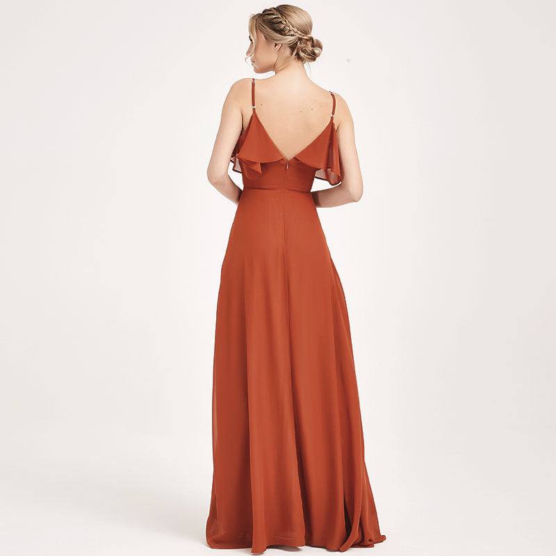 Burnt Orange CONVERTIBLE Bridesmaid Dress-ZOLA - RongMoon