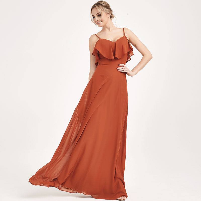 Burnt Orange CONVERTIBLE Bridesmaid Dress-ZOLA - RongMoon