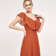 Burnt Orange CONVERTIBLE Bridesmaid Dress-ZOLA - RongMoon