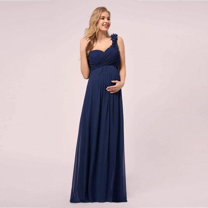 Plus Size Navy Blue Maternity Dresses-Jolie - RongMoon