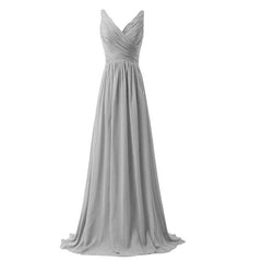 [Special Color] Sleeveless V-neckline Chiffon Bridesmaid Dress-Flori - RongMoon