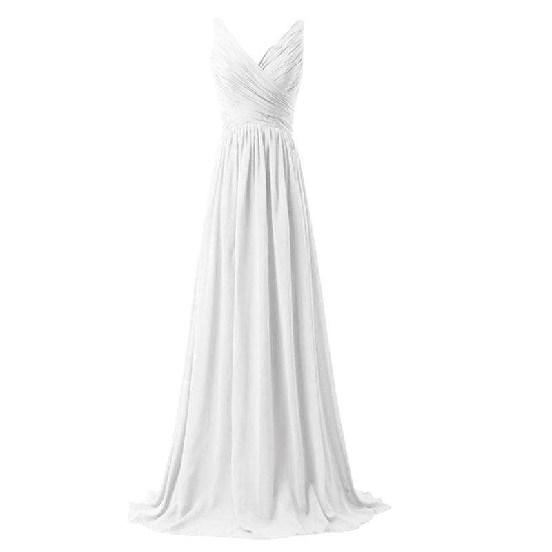 [Special Color] Sleeveless V-neckline Chiffon Bridesmaid Dress-Flori - RongMoon