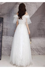 ivory sweetheart neck tulle lace long prom dress, tulle formal party dress - RongMoon