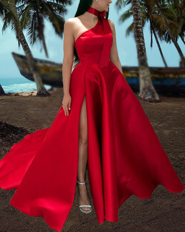 Sexy One Shoulder Prom Dresses With Slit
