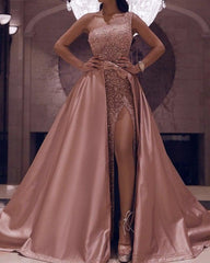 One Shoulder Sequin Mermaid Prom Dresses High Slit - RongMoon