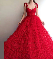 Red Muslim Evening Dresses Ball Gown Sweetheart Tulle Crystals Long Islamic Dubai Saudi Arabic Long Formal Evening Gown - RongMoon