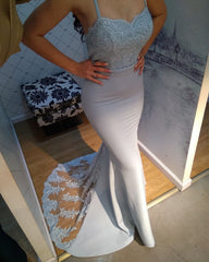 Sweetheart Mermaid Prom Dresses Lace Train