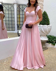 Blush Satin Sweetheart Corset Prom Dresses