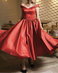 Red Midi Off The Shoulder Dress