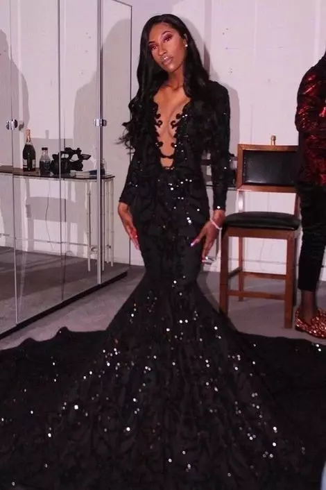 Mermaid prom dress, evening dress, party dress, junior prom dresses, black prom dress   cg24853