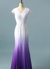 Robes de mariée colorées, robe de mariée violette et blanche, robe de mariée Ombre robe de bal cg11274