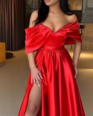 Red Split Gown