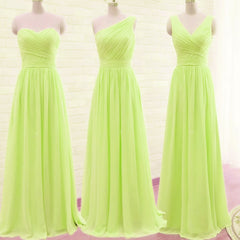 Simple Pleated Chiffon Bridesmaid Dresses Mixed Style