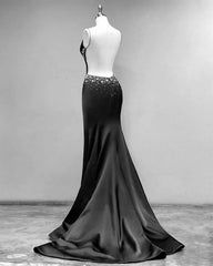 Sexy Mermaid Open Back Dresses With Slit