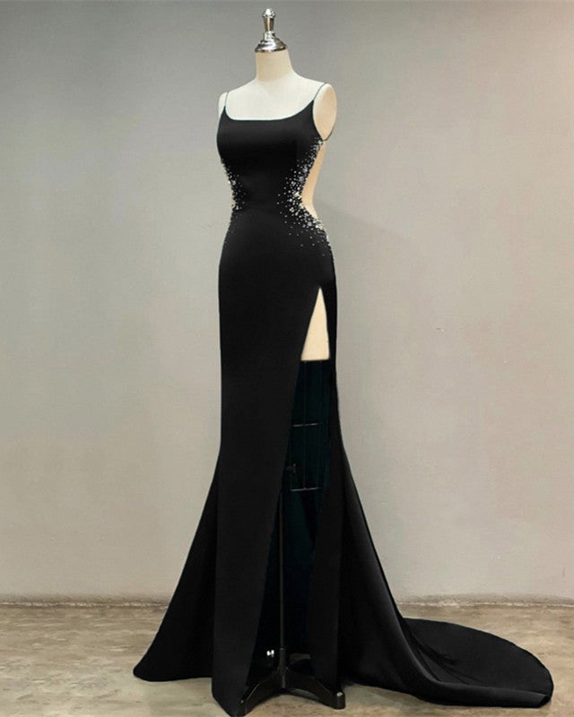Sexy Mermaid Open Back Dresses With Slit