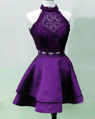 Short Two Piece Prom Dress Halter