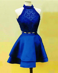 Short Two Piece Prom Dress Halter