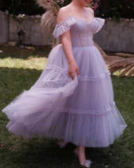Tulle Corset Off The Shoulder Cottagecore Dress
