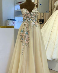 Tulle Floor Length Dress One Shoulder 3D Flowers Embroidery - RongMoon