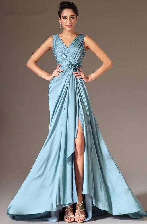 Plus Size Evening Dresses Mermaid V-neck Slit Sexy Long Formal Party Evening Gown Prom Dresses Robe De Soiree - RongMoon