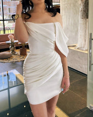 Short Sheath Wedding Dress Off Shoulder