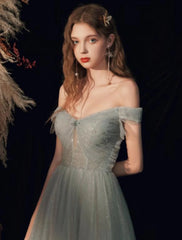 A-Line Bridesmaid Dress Off Shoulder Short Sleeve Sexy Floor Length Tulle with Pleats / Sequin - RongMoon