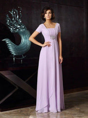 A-Line/Princess Square Beading Sleeveless Long Chiffon Mother of the Bride Dresses - RongMoon