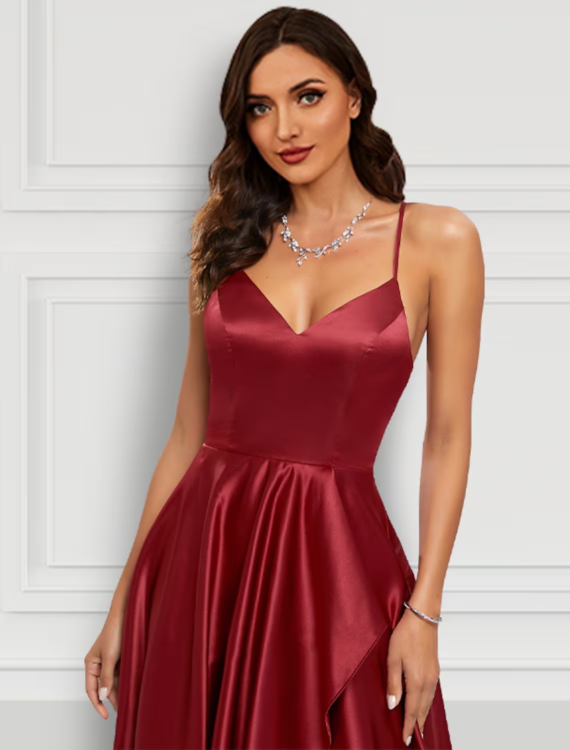 A-Line Prom Dresses Sexy Dress Formal Asymmetrical Sleeveless Spaghetti Strap Charmeuse with Ruffles Slit
