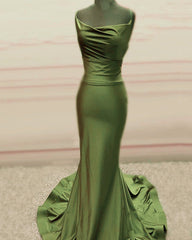 Sexy Open Back Mermaid Bridesmaid Dresses Spaghetti Straps