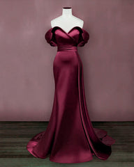 Mermaid Violet Prom Dresses Off The Shoulder