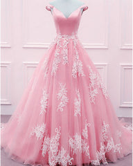 Elegant V-neck Off Shoulder Prom Dresses Ball Gowns