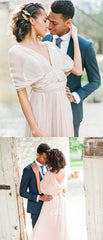 Lovely Blush Boho A-line Long Bridesmaid Dresses - RongMoon