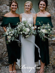 Off Shoulder Emerald Green Bridesmaid Dresses - RongMoon