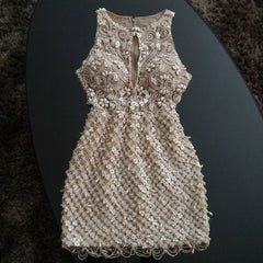 short beaded Homecoming Dress    cg19301