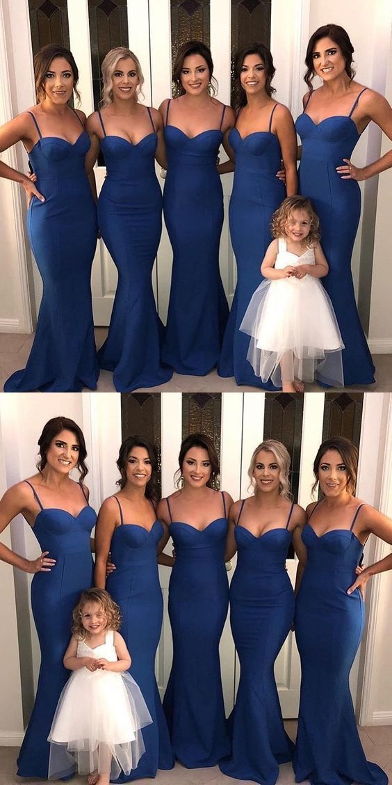 Unique long prom dress Sexy Sweetheart Royal Blue Long Mermaid Bridesmaid Dresses   cg19544