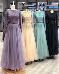 A line long tulle evening dress Prom Dress    cg20310