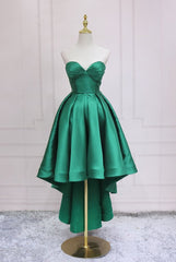 Green Satin Fashionable High Low Party Dress Homecoming Dress    cg22426