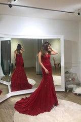 Elegant Applique Mermaid Prom Dresses, Sleeveless Long Evening Dresses, Women Dress     cg23101